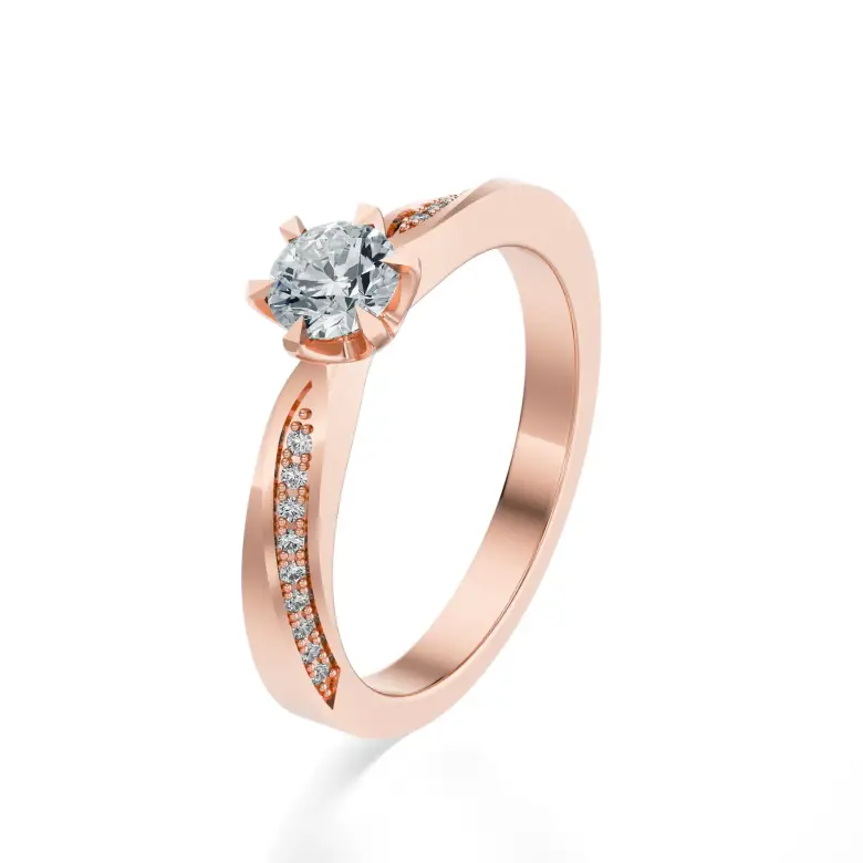 Pierścionek z różowego złota z diamentami AJPZ_119